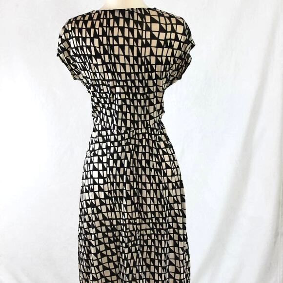 DKNY Vintage Women's Midi Dress Abstract Geometric Print Size XP - Picture 7 of 12